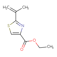 Chemical structure of ethyl 2-(prop-1-en-2-yl)-1,3-thiazole-4-carboxylate - CSSB04879164013