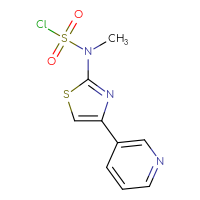 Chemical structure of N-methyl-N-[4-(pyridin-3-yl)-1,3-thiazol-2-yl]sulfamoyl chloride - CSSB21224775412