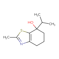 Chemical structure of 2-methyl-7-(propan-2-yl)-4,5,6,7-tetrahydro-1,3-benzothiazol-7-ol - CSSB06823224148