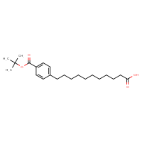 Chemical structure of 11-{4-[(tert-butoxy)carbonyl]phenyl}undecanoic acid - CSSB14929130559