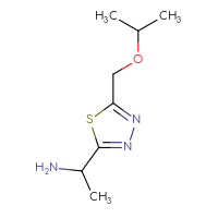 Chemical structure of 1-{5-[(propan-2-yloxy)methyl]-1,3,4-thiadiazol-2-yl}ethan-1-amine - CSSB00013239426