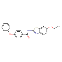 Chemical structure of N-(6-ethoxy-1,3-benzothiazol-2-yl)-4-phenoxybenzamide - CSSB00121651706