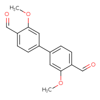 Chemical structure of 3,3'-dimethoxy-[1,1'-biphenyl]-4,4'-dicarbaldehyde - CSSB06359885514
