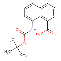Chemical structure of 8-{[(tert-butoxy)carbonyl]amino}naphthalene-1-carboxylic acid - CSSB00109539747