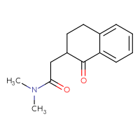 Chemical structure of N,N-dimethyl-2-(1-oxo-1,2,3,4-tetrahydronaphthalen-2-yl)acetamide - CSSB01385229341