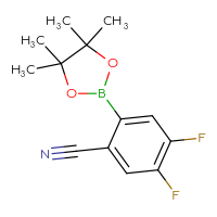 Chemical structure of 4,5-difluoro-2-(4,4,5,5-tetramethyl-1,3,2-dioxaborolan-2-yl)benzonitrile - CSSB02495324722