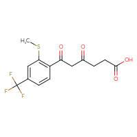 Chemical structure of 6-[2-(methylsulfanyl)-4-(trifluoromethyl)phenyl]-4,6-dioxohexanoic acid - CSSB21432504143