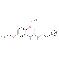 Chemical structure of 3-(2-{bicyclo[1.1.1]pentan-1-yl}ethyl)-1-(2,5-diethoxyphenyl)thiourea - CSSB15902160580
