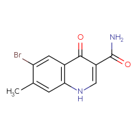 Chemical structure of 6-bromo-7-methyl-4-oxo-1,4-dihydroquinoline-3-carboxamide - CSSB15027605497