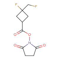 Chemical structure of 2,5-dioxopyrrolidin-1-yl 3-fluoro-3-(fluoromethyl)cyclobutane-1-carboxylate - CSSB06626674730