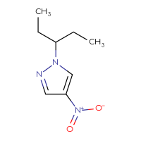 Chemical structure of 4-nitro-1-(pentan-3-yl)-1H-pyrazole - CSSB00009848140