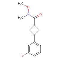 Chemical structure of 3-(3-bromophenyl)-N-methoxy-N-methylcyclobutane-1-carboxamide - CSSB03521416377