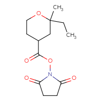 Chemical structure of 2,5-dioxopyrrolidin-1-yl 2-ethyl-2-methyloxane-4-carboxylate - CSSB06820130228
