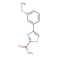 Chemical structure of 4-[3-(methylsulfanyl)phenyl]-1,3-thiazole-2-carboxamide - CSSB00050642511