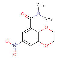 Chemical structure of N,N-dimethyl-7-nitro-2,3-dihydro-1,4-benzodioxine-5-carboxamide - CSSB02002194696