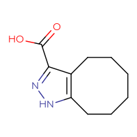 Chemical structure of 1H,4H,5H,6H,7H,8H,9H-cycloocta[c]pyrazole-3-carboxylic acid - CSSB00000244777