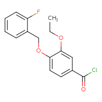 Chemical structure of 3-ethoxy-4-[(2-fluorophenyl)methoxy]benzoyl chloride - CSSB00020597121