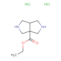 Chemical structure of ethyl octahydropyrrolo[3,4-c]pyrrole-3a-carboxylate dihydrochloride - CSSB00121573088