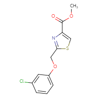 Chemical structure of methyl 2-[(3-chlorophenoxy)methyl]-1,3-thiazole-4-carboxylate - CSSB02006961822