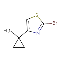 Chemical structure of 2-bromo-4-(1-methylcyclopropyl)-1,3-thiazole - CSSB00013243722