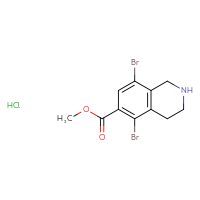 Chemical structure of methyl 5,8-dibromo-1,2,3,4-tetrahydroisoquinoline-6-carboxylate hydrochloride - CSSB21474900447