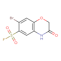 Chemical structure of 7-bromo-3-oxo-3,4-dihydro-2H-1,4-benzoxazine-6-sulfonyl fluoride - CSSB00102726178