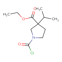 Chemical structure of ethyl 1-(carbonochloridoyl)-3-(propan-2-yl)pyrrolidine-3-carboxylate - CSSB14968818543