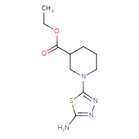 Chemical structure of ethyl 1-(5-amino-1,3,4-thiadiazol-2-yl)piperidine-3-carboxylate - CSSB00059513558