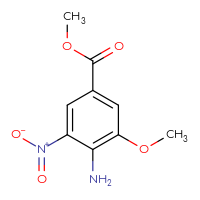 Chemical structure of methyl 4-amino-3-methoxy-5-nitrobenzoate - CSSB00010203356