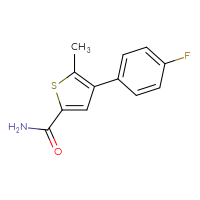 Chemical structure of 4-(4-fluorophenyl)-5-methylthiophene-2-carboxamide - CSSB00081345224