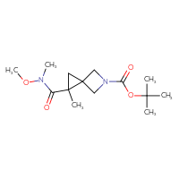 Chemical structure of tert-butyl 1-[methoxy(methyl)carbamoyl]-1-methyl-5-azaspiro[2.3]hexane-5-carboxylate - CSSB21151593534