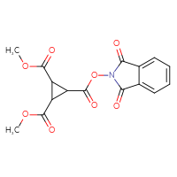 Chemical structure of 1-(1,3-dioxo-2,3-dihydro-1H-isoindol-2-yl) 2,3-dimethyl cyclopropane-1,2,3-tricarboxylate - CSSB17484212864