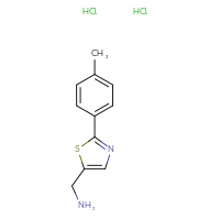 Chemical structure of 1-[2-(4-methylphenyl)-1,3-thiazol-5-yl]methanamine dihydrochloride - CSSB00025725436