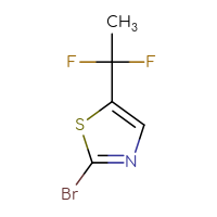 Chemical structure of 2-bromo-5-(1,1-difluoroethyl)-1,3-thiazole - CSSB00021598833