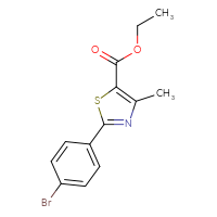Chemical structure of ethyl 2-(4-bromophenyl)-4-methyl-1,3-thiazole-5-carboxylate - CSSB00000387277