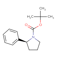 Chemical structure of tert-butyl (2S)-2-phenylpyrrolidine-1-carboxylate - CSSB00010409099