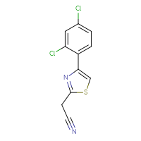 Chemical structure of 2-[4-(2,4-dichlorophenyl)-1,3-thiazol-2-yl]acetonitrile - CSSB00000256465