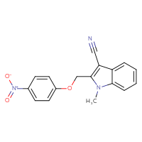 Chemical structure of 1-methyl-2-[(4-nitrophenoxy)methyl]-1H-indole-3-carbonitrile - CSSB00121720307
