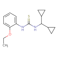 Chemical structure of 3-(dicyclopropylmethyl)-1-(2-ethoxyphenyl)thiourea - CSSB02034838904