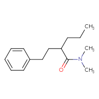 Chemical structure of N,N-dimethyl-2-(2-phenylethyl)pentanamide - CSSB01046929047