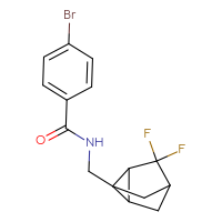 Chemical structure of 4-bromo-N-({3,3-difluorotricyclo[2.2.1.0²,⁶]heptan-1-yl}methyl)benzamide - CSSB14838298521