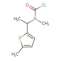 Chemical structure of N-methyl-N-[1-(5-methylthiophen-2-yl)ethyl]carbamoyl chloride - CSSB00016061366