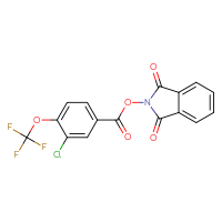 Chemical structure of 1,3-dioxo-2,3-dihydro-1H-isoindol-2-yl 3-chloro-4-(trifluoromethoxy)benzoate - CSSB00133016051