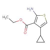 Chemical structure of ethyl 2-amino-4-cyclopropylthiophene-3-carboxylate - CSSB00000183985