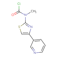 Chemical structure of N-methyl-N-[4-(pyridin-3-yl)-1,3-thiazol-2-yl]carbamoyl chloride - CSSB14992070016