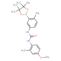 Chemical structure of 3-(4-methoxy-2-methylphenyl)-1-[4-methyl-3-(4,4,5,5-tetramethyl-1,3,2-dioxaborolan-2-yl)phenyl]urea - CSSB21332086769