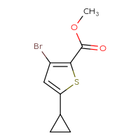 Chemical structure of methyl 3-bromo-5-cyclopropylthiophene-2-carboxylate - CSSB03550257590