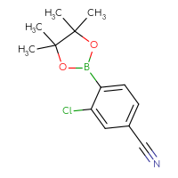 Chemical structure of 3-chloro-4-(4,4,5,5-tetramethyl-1,3,2-dioxaborolan-2-yl)benzonitrile - CSSB00010128433