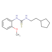 Chemical structure of 3-(2-cyclopentylethyl)-1-(2-methoxyphenyl)thiourea - CSSB02016710647