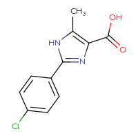 Chemical structure of 2-(4-chlorophenyl)-5-methyl-1H-imidazole-4-carboxylic acid - CSSB00011297383